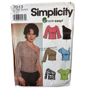 Sewing Pattern Womens Tops Off Shoulder Simplicity 7013 Size HH 6-12 Uncut 2001